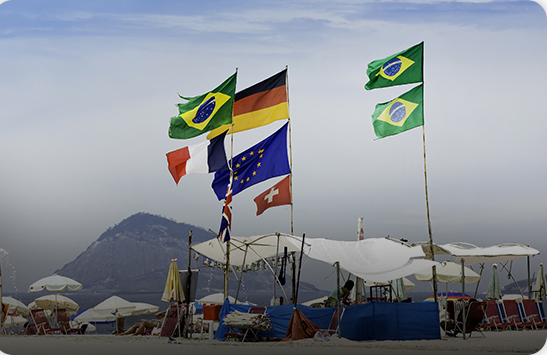 Beach Flags & Backdrop